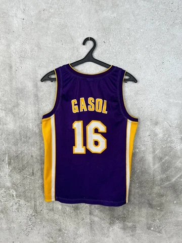 LOS ANGELES LAKERS NBA SHIRT #16 GASOL CHAMPION JERSEY SHIRT MEN'S SIZE S Cover