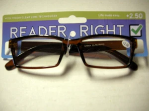 Reading Glasses By S.E. Brands, Brown, Strength 2.50, Brand New - Picture 1 of 1