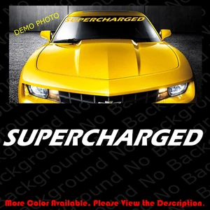 LARGE - SUPERCHARGED Car WindShield/DIE CUT Vinyl Racing Decal for Camaro RC114 - Picture 1 of 8