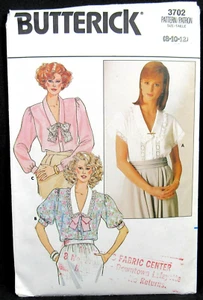 Camicetta Misses' con fiocco anni 80 taglia 8 10 12 Butterick 3702 modello non tagliato - Foto 1 di 5