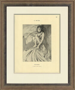 Rare, Original 1898 "November, by Alphonse Mucha for Cocorico, Custom Framing