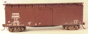 Funaro F&C  HO Central Vermont 36' wood boxcar w/Hutchins End  6711 - Picture 1 of 3