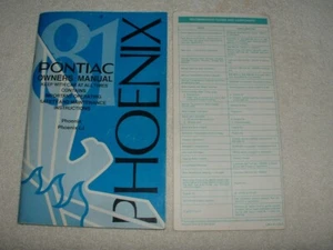 1981 Pontiac Phoenix Owner's Manual - Picture 1 of 1