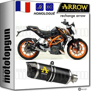 ARROW POT ECHAPPEMENT APPROUVE THUNDER ALUMINIUM NOIR C KTM DUKE 390 2013 13 - Photo 1/5
