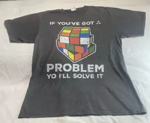 Port & Company Rubik's Cube T-Shirt Medium "If You've Got A Problem, I'll Solve - Picture 1 of 6