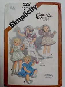 Dress Cottagecore Girls 2 2T Simplicity 5257 Sewing Pattern Cinderella Ruffle UC - Picture 1 of 9
