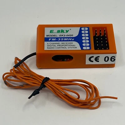 E-SKY EK2-0420 6 KANAL RC RECEIVER 35 MHZ FM PPM ORANGE SINGLE CONVERSION - Bild 1 von 4