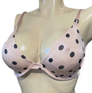 Victorias Secret Sexy Tee Smooth Unlined Demi Bra Beige / Black Dot - Picture 1 of 8