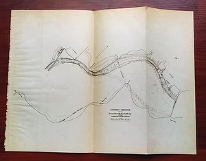 1800er Militär Skizze Karte Potomac Fluss Marine Schiff Werft Brücke US Arsenal - Bild 1 von 3