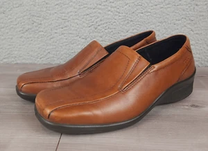 Ecco Damenschuhe 7,5 brauner Farbton Slipper Leder Halbschuh leichter Stoßpunkt - Bild 1 von 13