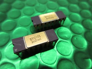 GYQ101, MULLARD KERAMIK 18 PIN LILA KERAMIK GOLD TOP UND PINS C4004 DATUM 1974 - Bild 1 von 5