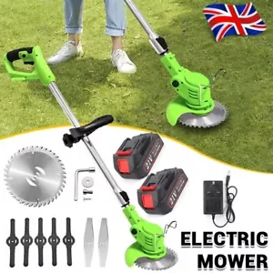 21V Cordless Strimmer Grass Trimmer Tree Cutter Garden Edger Electric 2Batteries - Picture 1 of 16