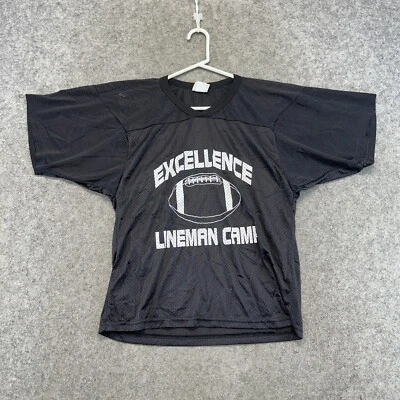 VINTAGE Riddell Football Jersey Boys M Black Crop Graphic Nylon USA Made 90s - Image 1 of 4