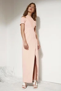 NWT NEW C/MEO COLLECTIVE VERTIGO COLD SHOULDER BOW TIE MAXI DRESS SIZE XS 6 $270 - Picture 1 of 12