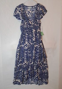 Maxi abito donna blu nuovo con etichette Anthropologie Kindred Petite PS - Foto 1 di 17