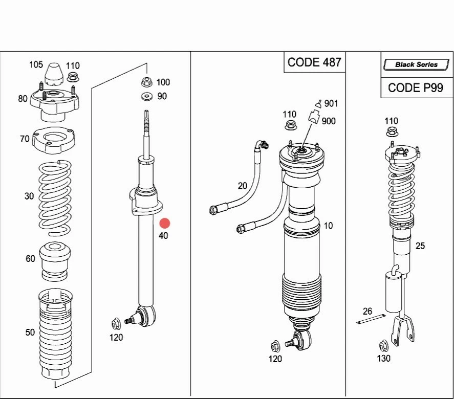 MERCEDES R230 SL AMMORTIZZATORE ANTERIORE SX/DX OEM A2303230400 - Immagine 1 di 4
