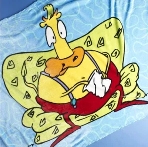 Rocko's Modern Life Heffer Fleece Blanket The Nick Box Nickelodeon Nicktoons NEW - Picture 1 of 3