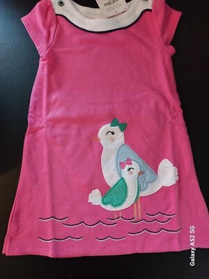 全新带标签 Gymboree 女孩航海海海鸥 Ponte 连衣裙 尺寸 3T R4 — 第 1/4 张图片