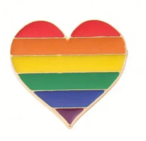 PRIDE PIN - Rainbow Coloured heart - Aust Stock - FREE AU POST - Picture 1 of 1