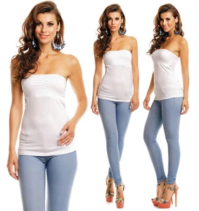 Damen Top Sommertop Shirt Bluse Schulterfrei Oberteile D1265Y00093A6 Weiss Gr XS - Bild 1 von 5