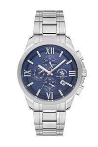 Santa Barbara Polo Legend Men Silver/Blue Watch - Picture 1 of 3