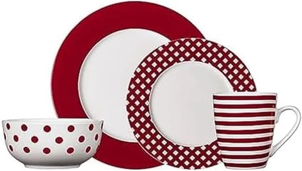 Pfaltzgraff Kenna Red 16-Piece Porcelain Dinnerware Set, Service for 4  - Image 1 of 4