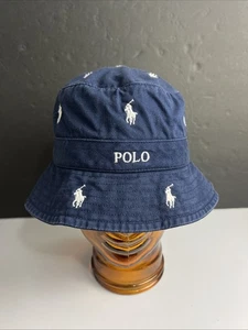 Sombrero de cubo Polo Ralph Lauren azul marino con logotipo bordado - Imagen 1 de 9