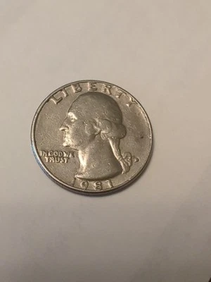 USA 1/4 Dollar, Washington Quarter, 1981-D, Filled Mint Mark, "In Cod We Trust" - Image 1 of 2