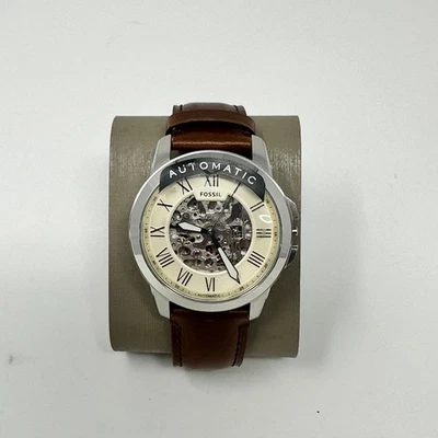 Reloj Automático Hombre Fossil Grant Plateado Marrón Cuero ME3099 Usado (Piezas) Foto 1 de 4