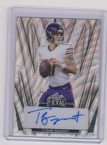 2024 Leaf Metal Tyson Bagent Silver Wave Auto Autograph #7/7 Chicago Bears QB - Bild 1 von 2