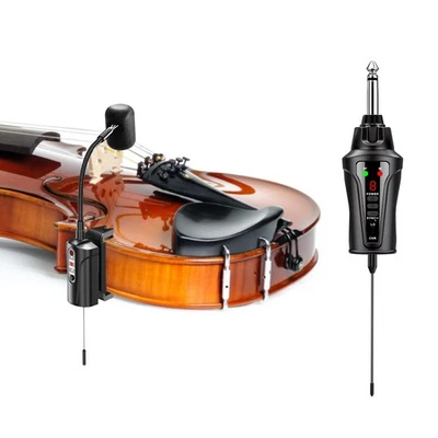 UHF Wireless Violin Microphone System Wireless Transmitter and Receiver Clip-... - Image 1 of 4