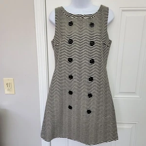 Ben Sherman Mod Retro Shift Chevron Button Front Wool Blend Dress Size Medium - Picture 1 of 10