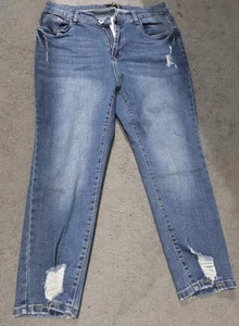Bloomchic Size 16 Women's Denim Three Quarter Length Trousers - Picture 1 of 8