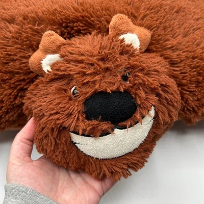 Kids Pillow Pal Stuffed Animal Brown Bear Plush Nap Cuddle Pillow Bedding Toy - Image 1 of 4