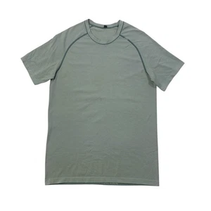 Lululemon Shirt Mens S Small Haze OD Green Metal Vent Tech Striped Gym Train Run - Picture 1 of 9
