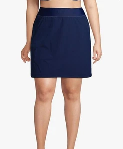 Land's End Quick Dry Board Skort Swim Skirt Women's Size 22W, Navy Blue, Pockets - Picture 1 of 8