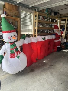 GEMMY 14 FT NOEL INFLABLE SOPLADO POR AIRE CON SANTA Y MUÑECO DE NIEVE 2004 NAVIDAD NOEL - Imagen 1 de 14