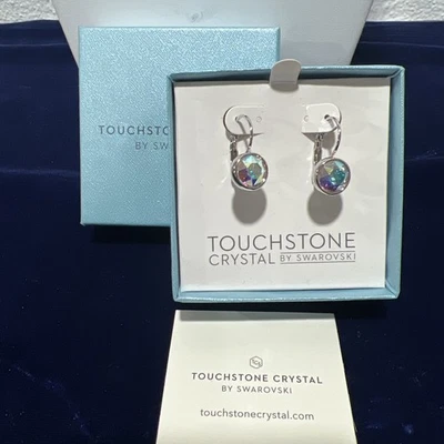 Pendientes Lulu Brillante Piedra de Toque Cristal de Swarovski Azul Iridiscente Delite Foto 1 de 4