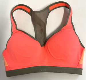 Victoria's Secret VSX sports bra size 36C Coral Gray Racerback