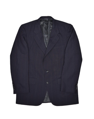 Giacca cappotto sportivo Burberry Blazer da uomo 42 L blu navy gesso lana vintage