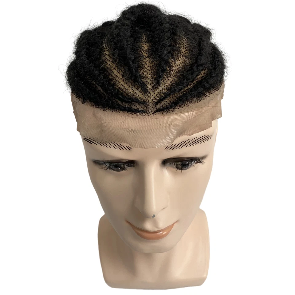 Trenzas de maíz afro raíz toupee de encaje completo NO.8 para hombre 8x10 Foto 1 de 4