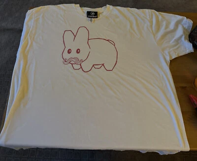 Frank Kozik Kidrobot VINTAGE XXL Stache Labbit White Tee Shirt Rare Original LTD - Image 1 of 4