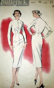 *BELLISSIMO ABITO VINTAGE ANNI '50 aderente base Butterick 12/32 - Foto 1 di 1