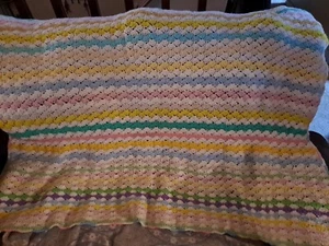 Handmade Afghan Light Colors - Picture 1 of 3