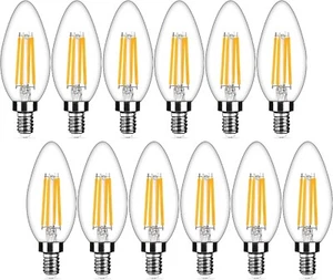 12-Pack Dimmable E12 LED Candelabra Bulbs 40Watt Equivalent, 2700K Warm White... - Picture 1 of 6