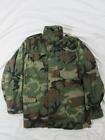 Vtg 80s 1989 US Army Camouflage M-65 Field Jacket Coat Cold Weather Small Long