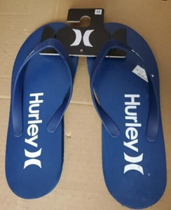 Hurley Mens Navy Blue Size 12 Beach Flip Flop Sandals New NWT - Picture 1 of 5
