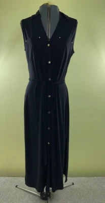 Vestido Casa Blanca Mercado Negro Mujer Grande Negro Vaina Maxi Cinturón Cóctel Foto 1 de 4