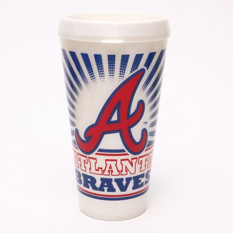 2012 Official MLB ATLANTA BRAVES Baseball 24oz Travel Tumbler by ThermoServ Cover