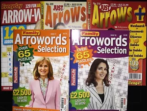 5 ARROW WORD PUZZLE BOOK ARROWORDS OVER 350 PUZZLES EVERYDAY JUST & FAMILY MAGs - Foto 1 di 13